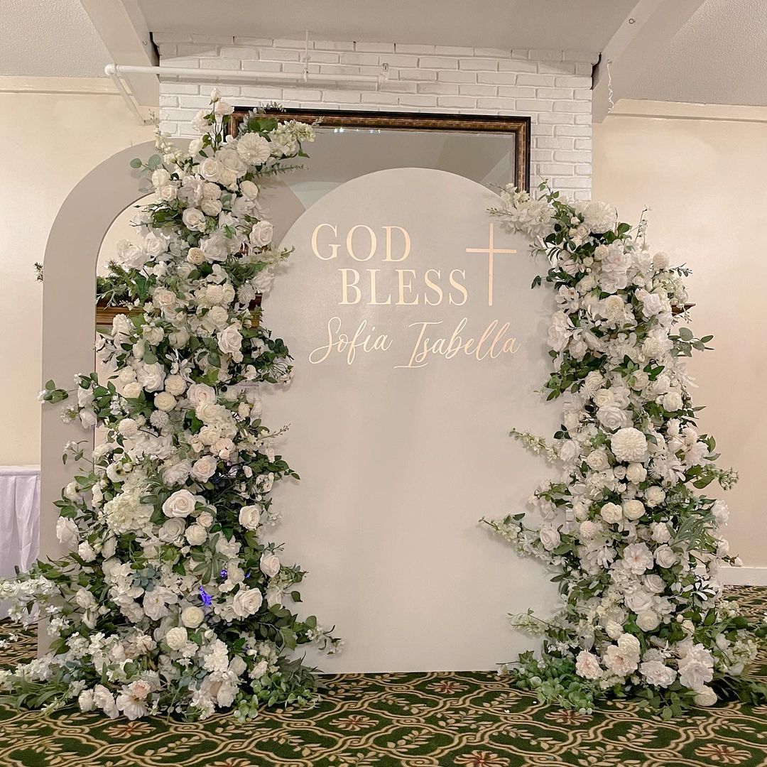 Glaciana 2026 Luxury Floral Arch with Frame - Complete Ceremony Backdrop Kit for Weddings Parties & Events