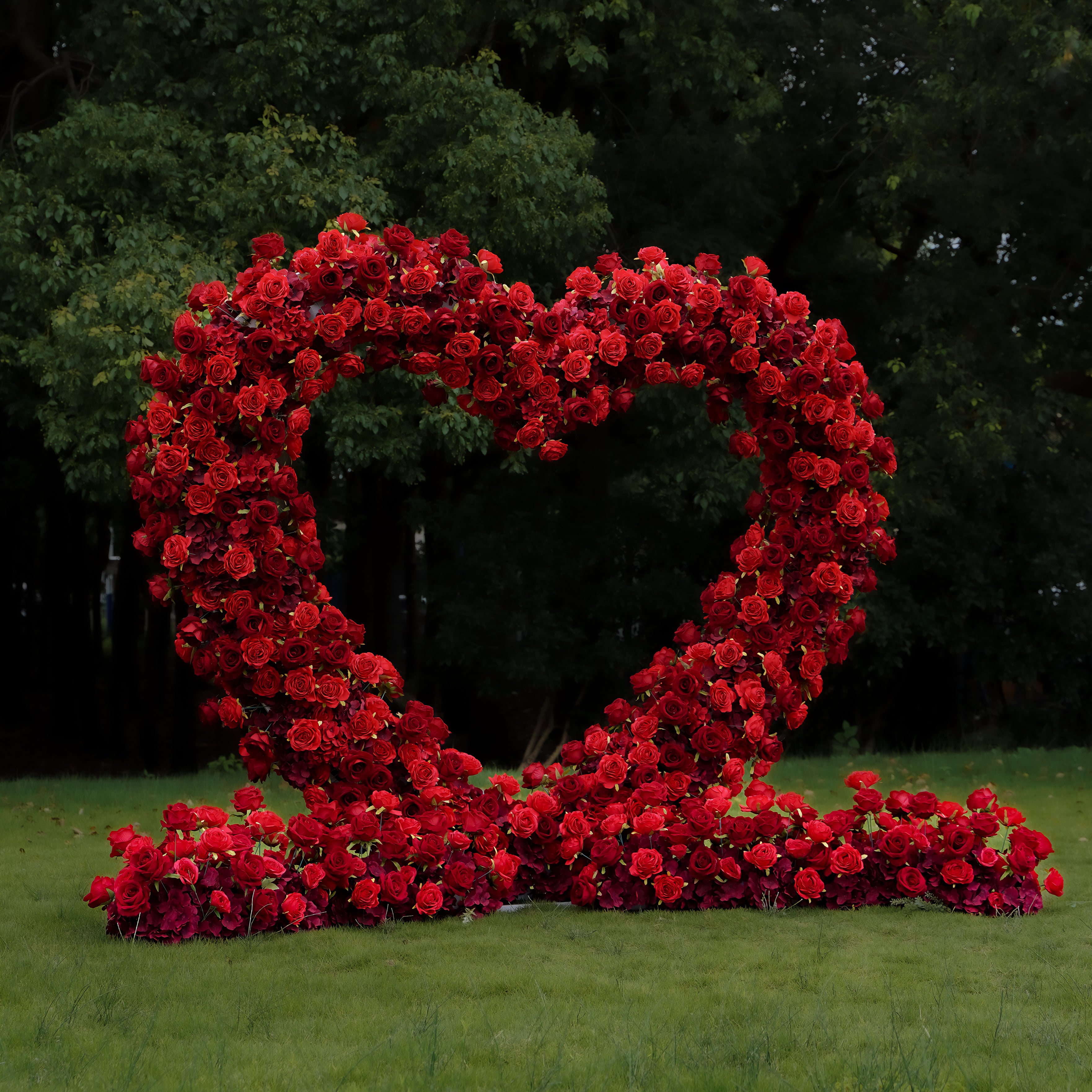 Red Heart:Flower Arch for Wedding Party Background Floral Arch Decoration Including Frame