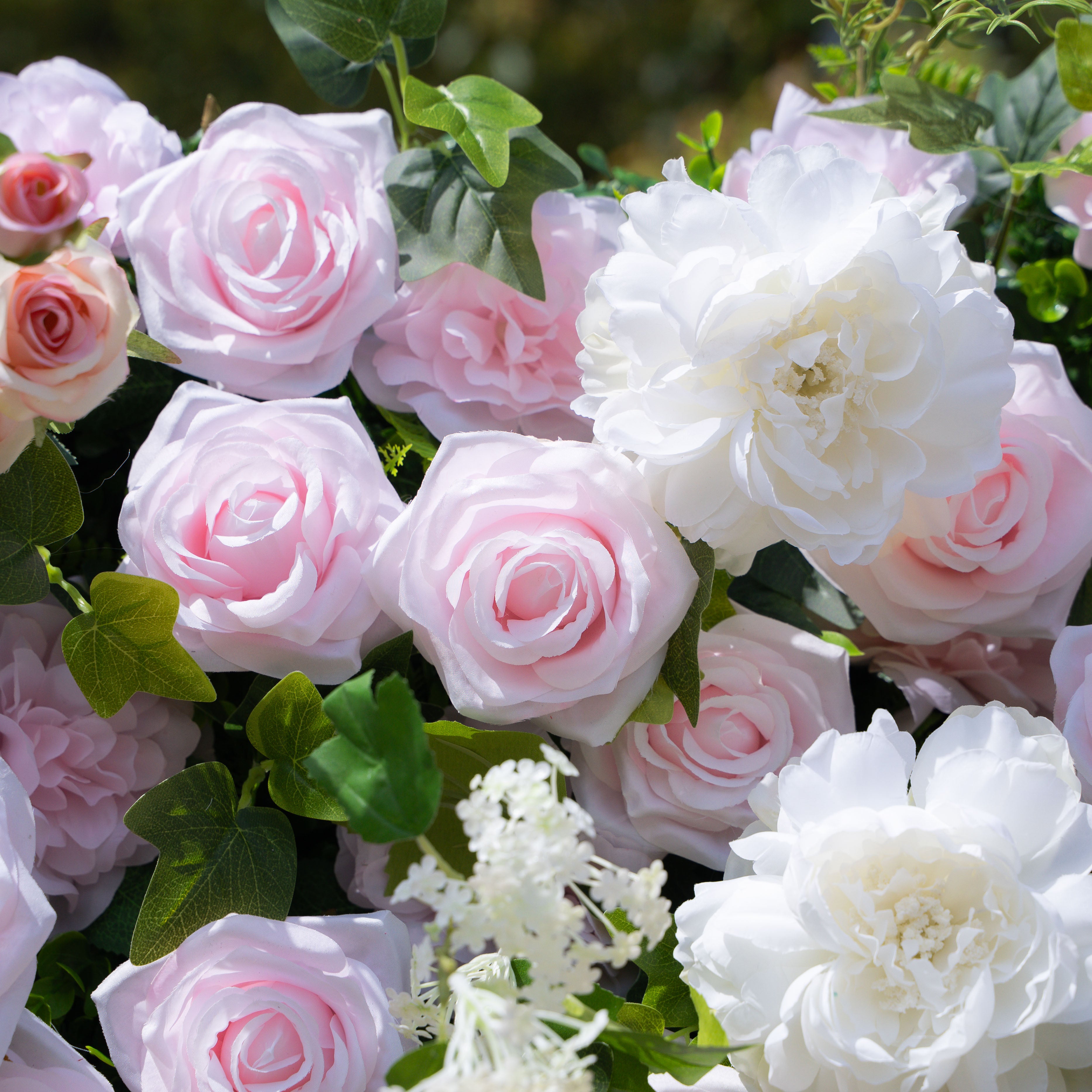 Chico: Fabric Artificial rolling up curtain flower wall 8ftx8ft for weddings and events decoration (Ready to Ship USA only)