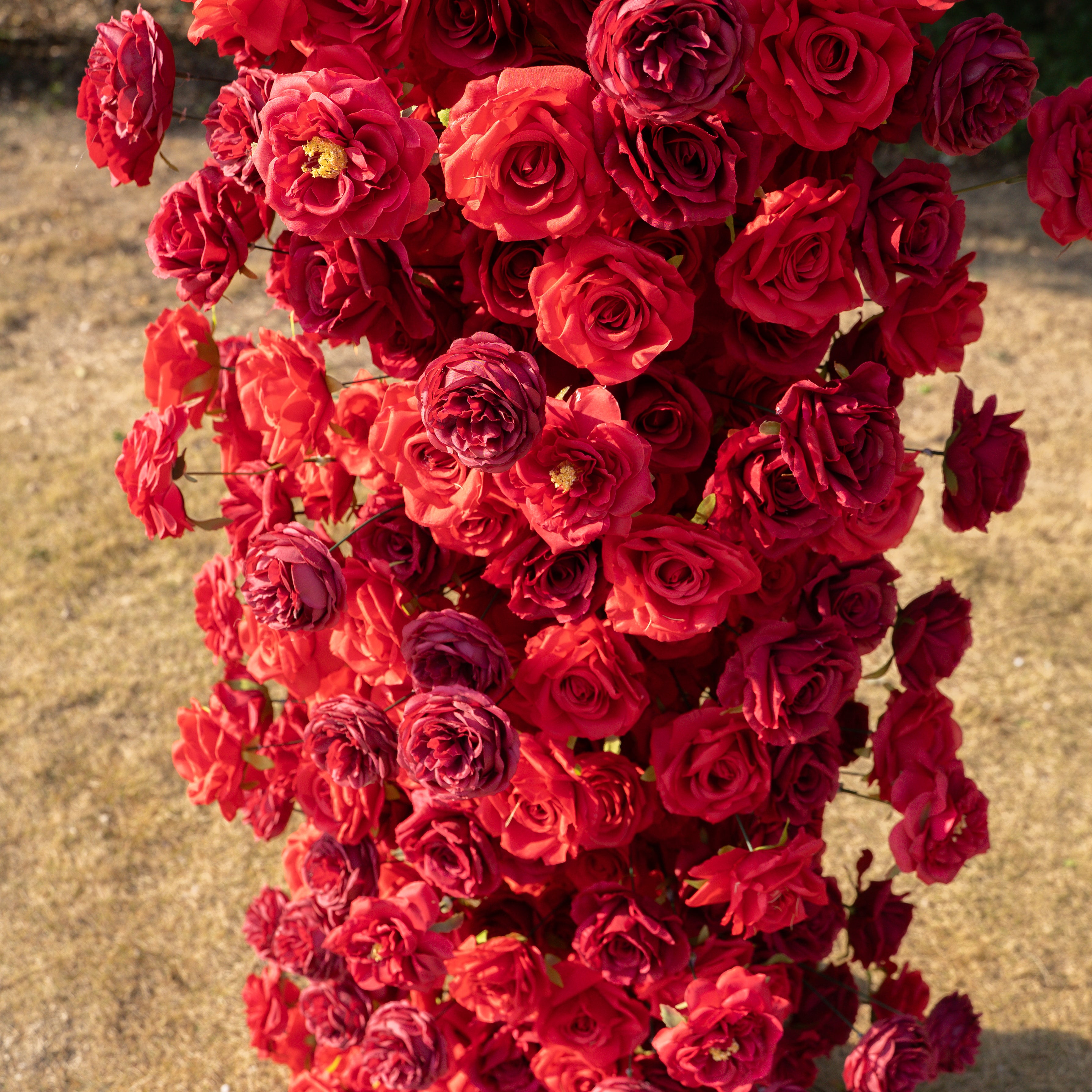 Luna Arch: 2026 New Classic Red Floral Arch Backdrop for Wedding and Event Decoration Including Frame