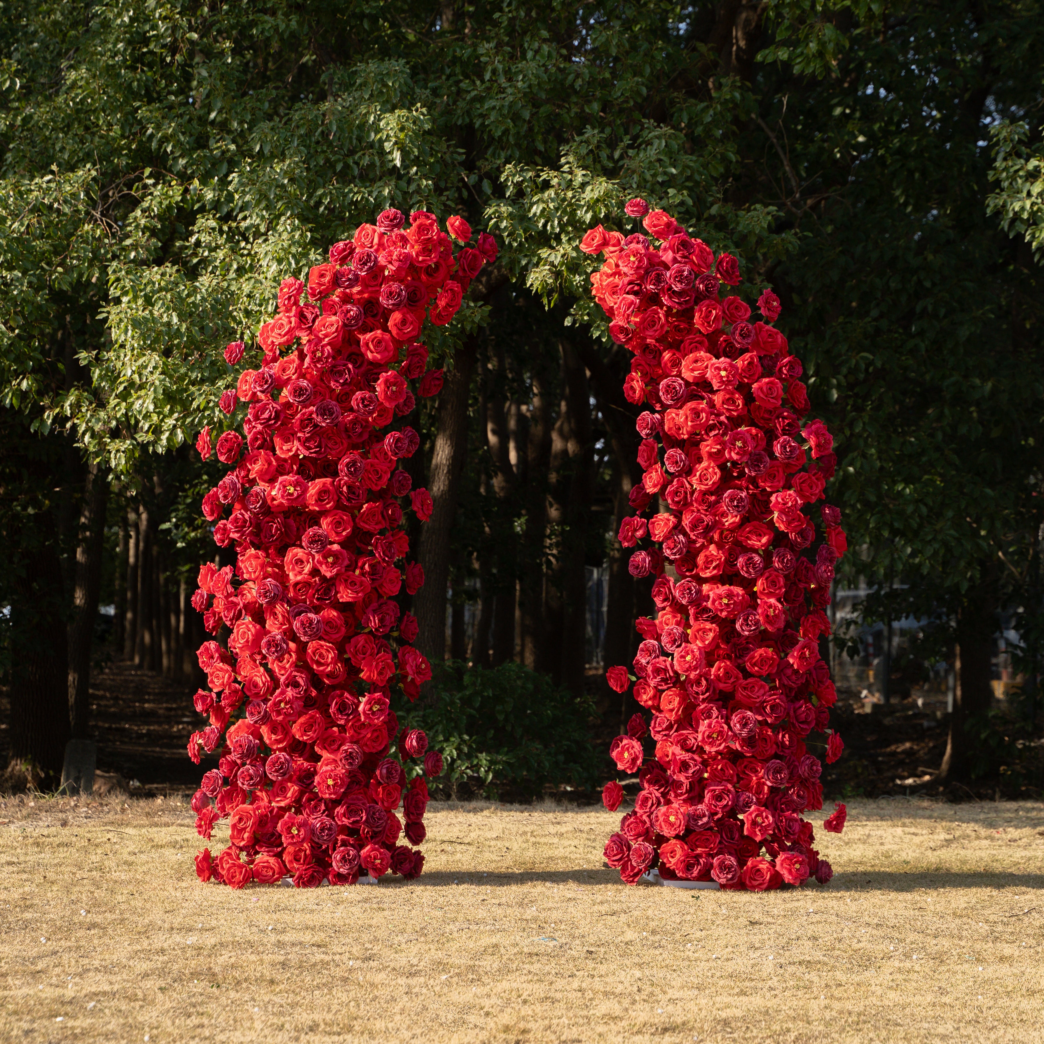 Luna Arch: 2026 New Classic Red Floral Arch Backdrop for Wedding and Event Decoration Including Frame