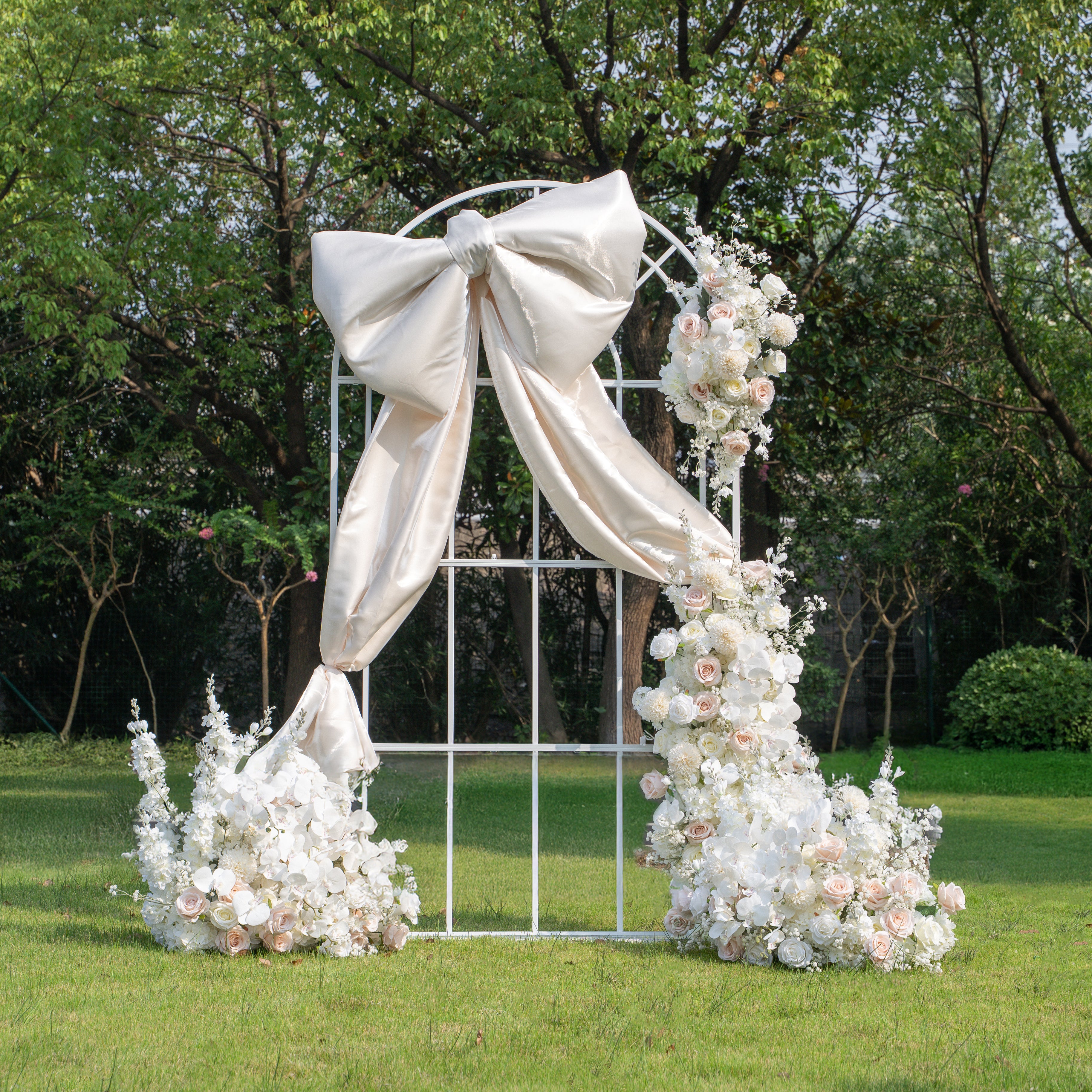 Mellow Wedding Party Background Floral Arch Decoration Including Frame