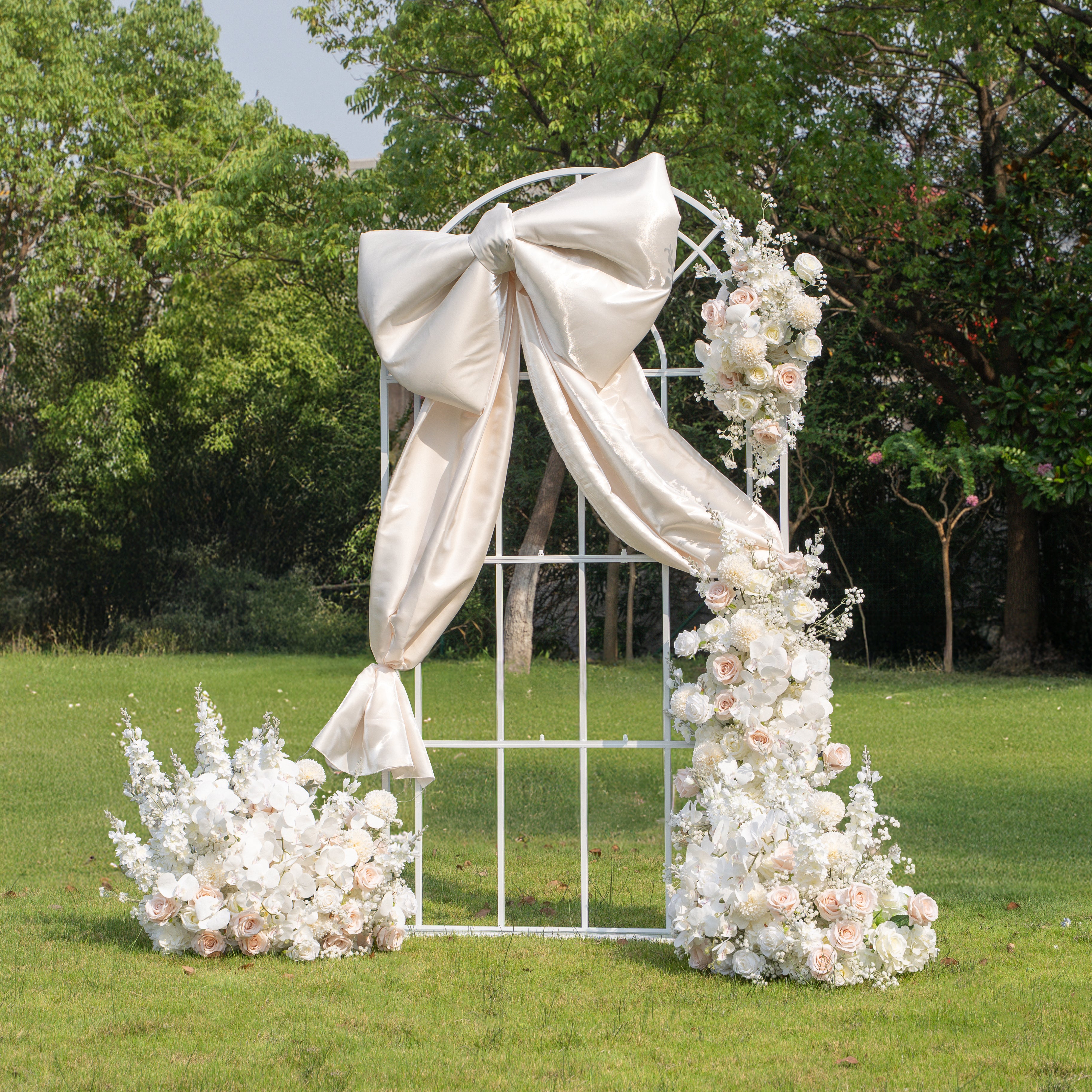 Mellow Wedding Party Background Floral Arch Decoration Including Frame