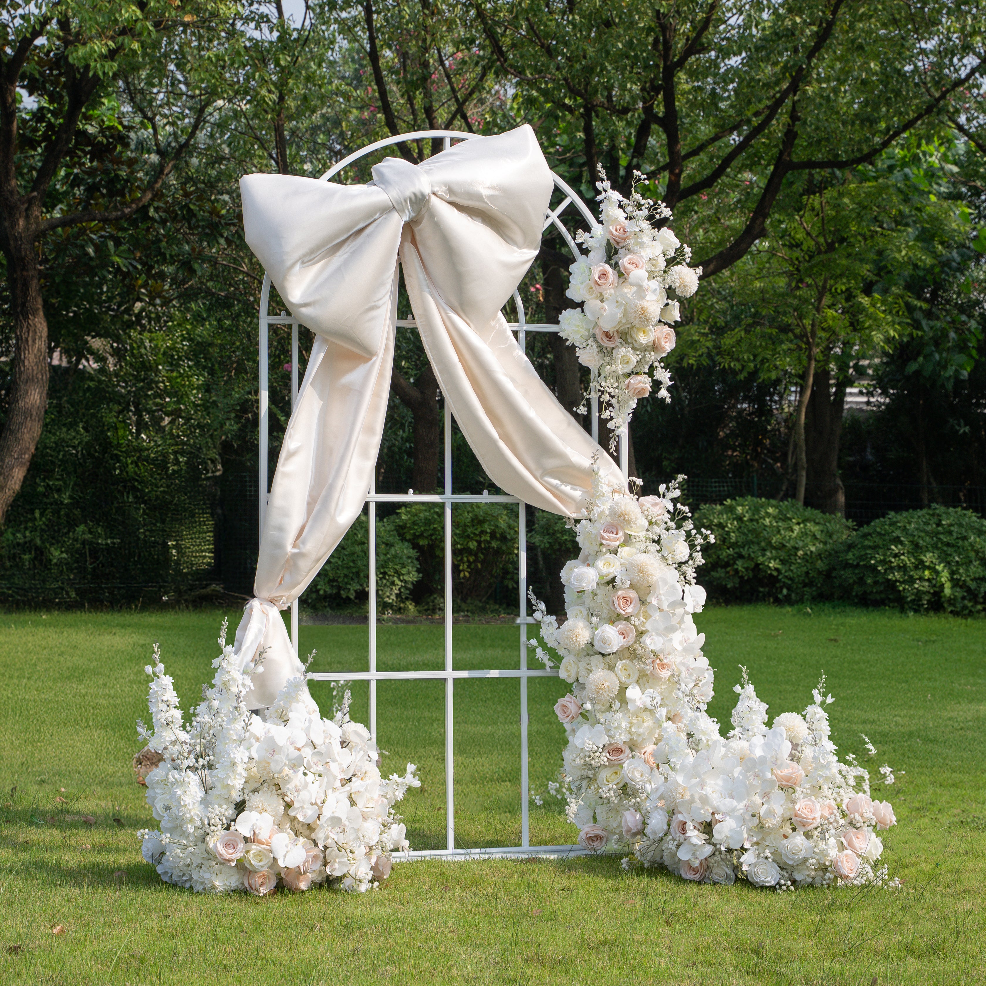 Mellow Wedding Party Background Floral Arch Decoration Including Frame