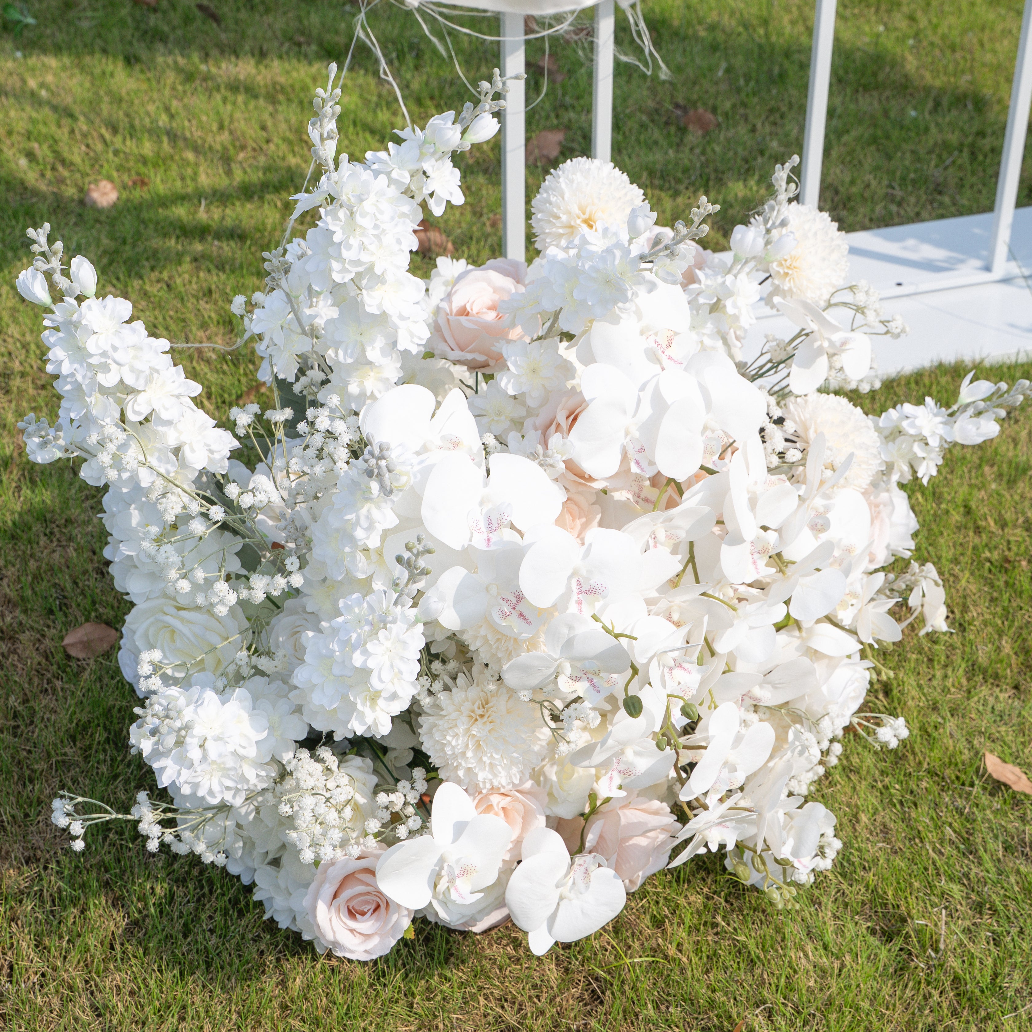 Mellow Wedding Party Background Floral Arch Decoration Including Frame
