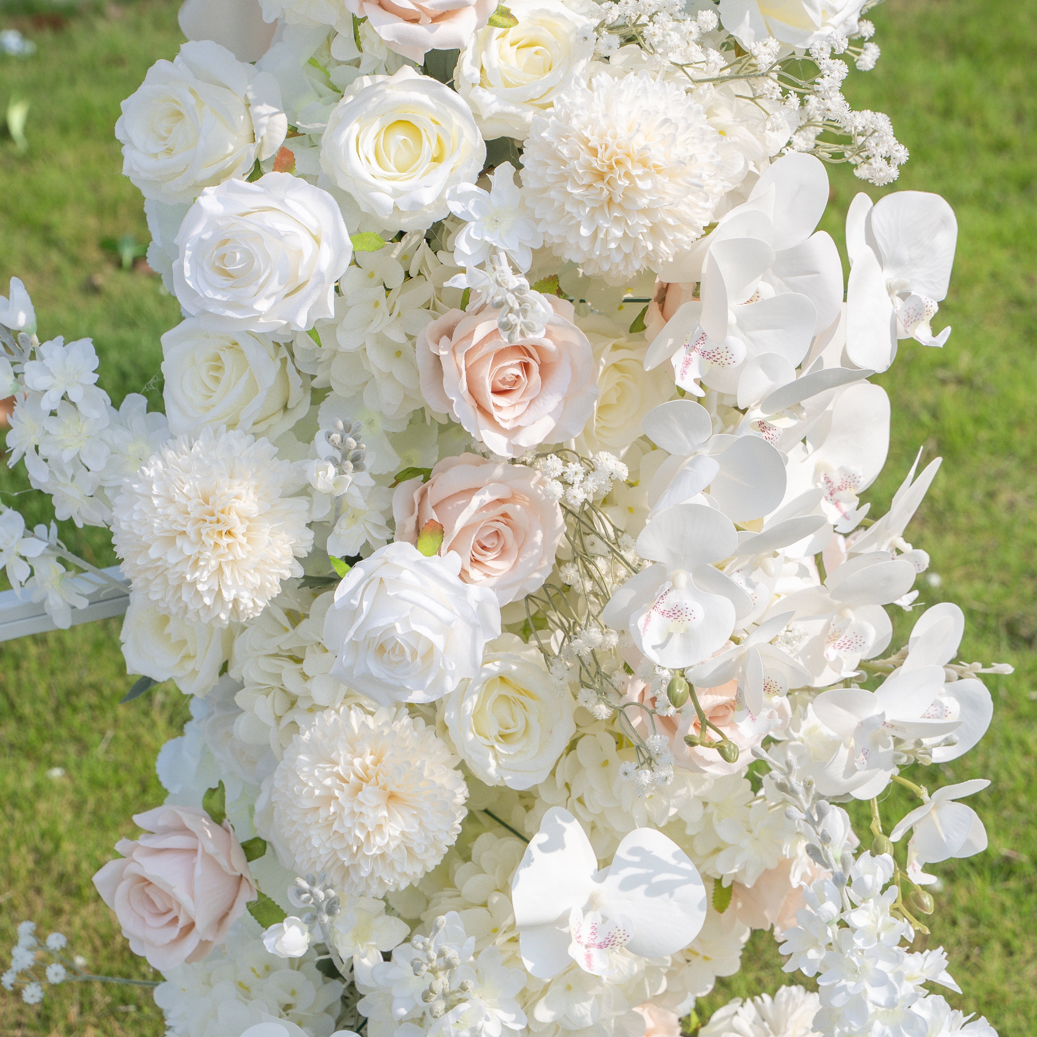 Mellow Wedding Party Background Floral Arch Decoration Including Frame