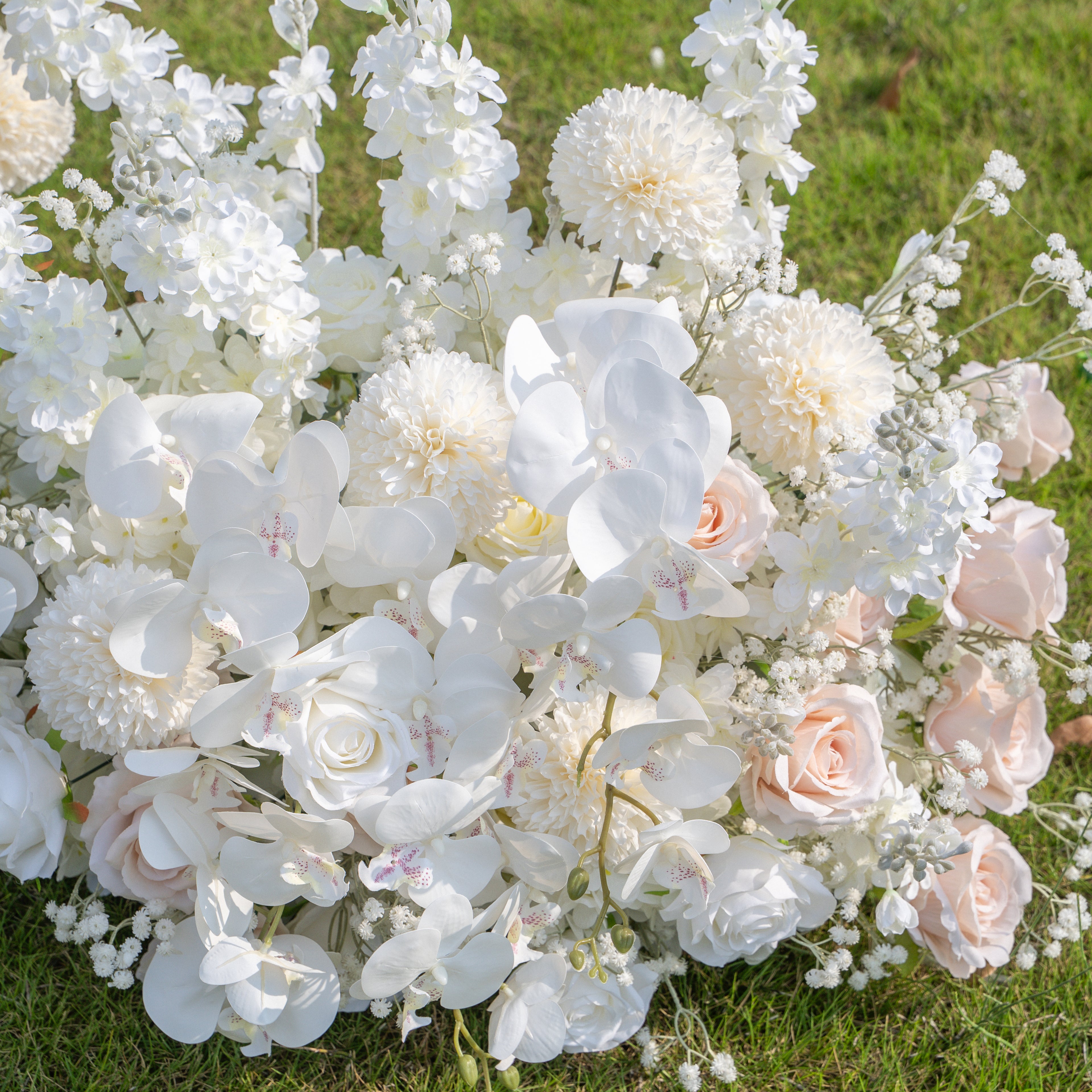 Mellow Wedding Party Background Floral Arch Decoration Including Frame