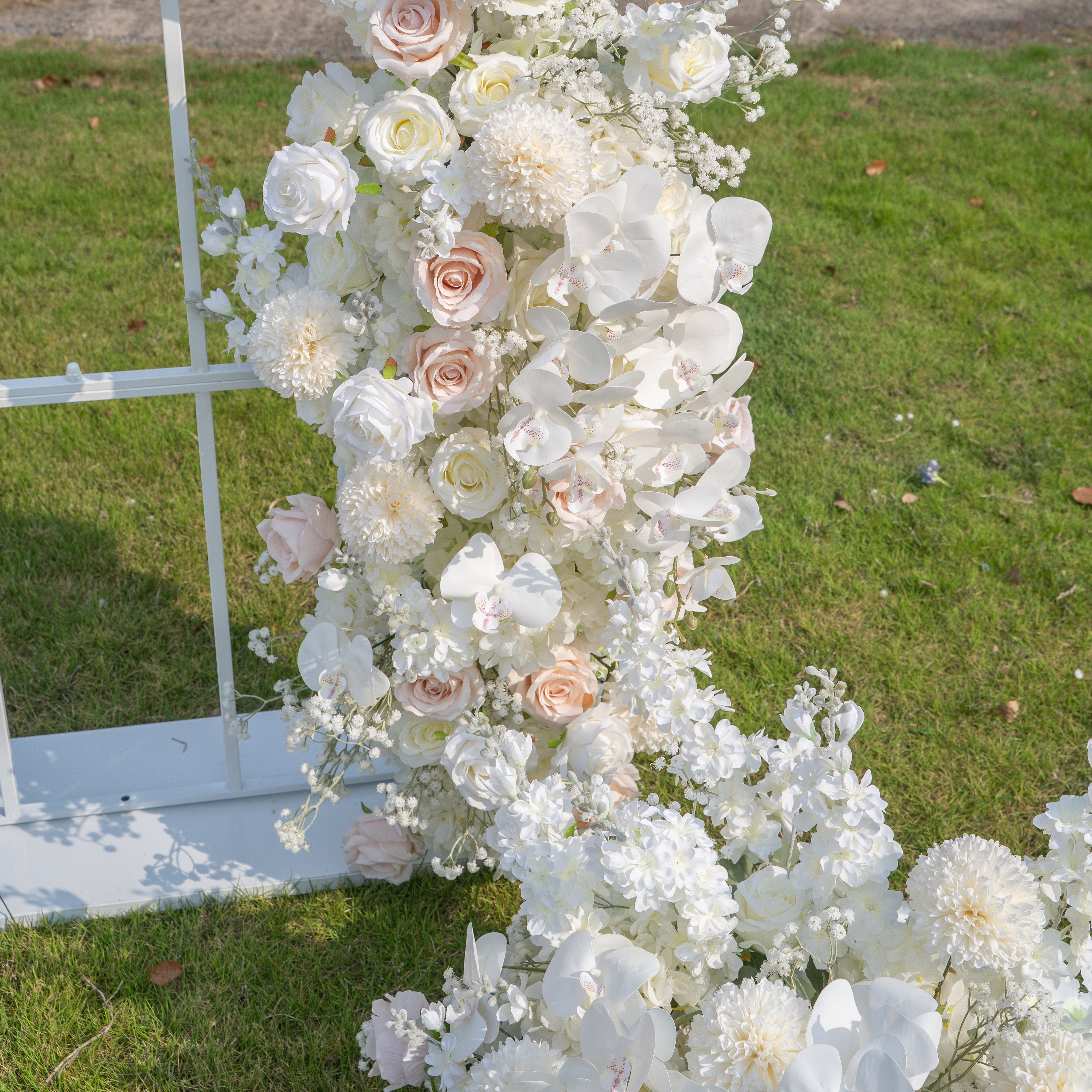 Mellow Wedding Party Background Floral Arch Decoration Including Frame