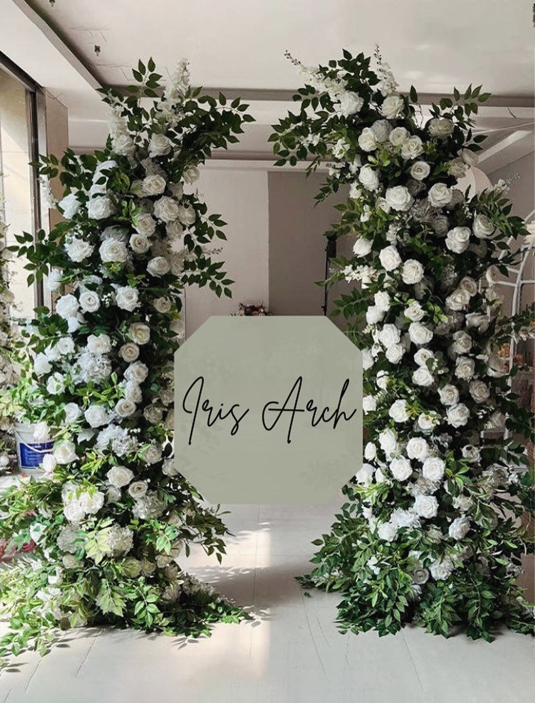 Custom Floral Arch – Style 014：2025 New Wedding Party Background Floral Arch Decoration  Including Frame