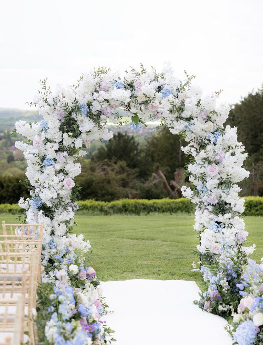 Custom Floral Arch – Style 017：2025 New Wedding Party Background Floral Arch Decoration  Including Frame