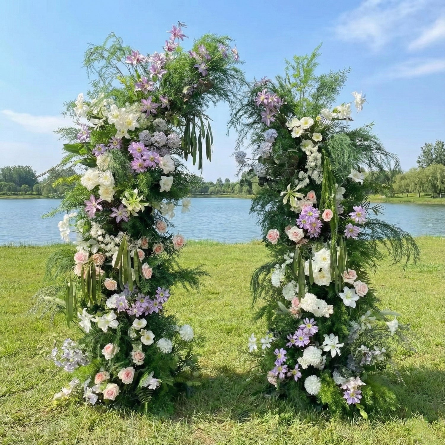 Congrats: Beautiful Garden Style Floral Arch Backdrop with Stand for Wedding Party and Event Decoration