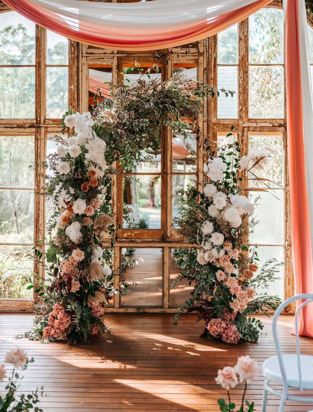 Custom Floral Arch – Style 023：2025 New Wedding Party Background Floral Arch Decoration  Including Frame