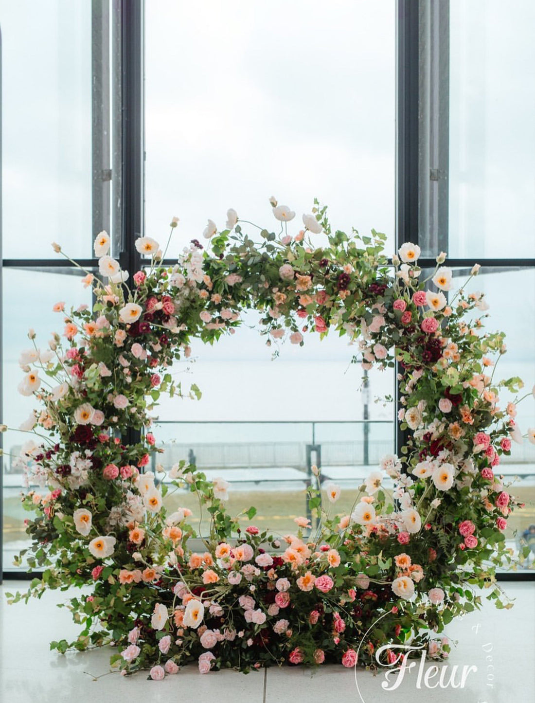 Custom Floral Arch – Style 002：2025 New Wedding Party Background Floral Arch Decoration  Including Frame