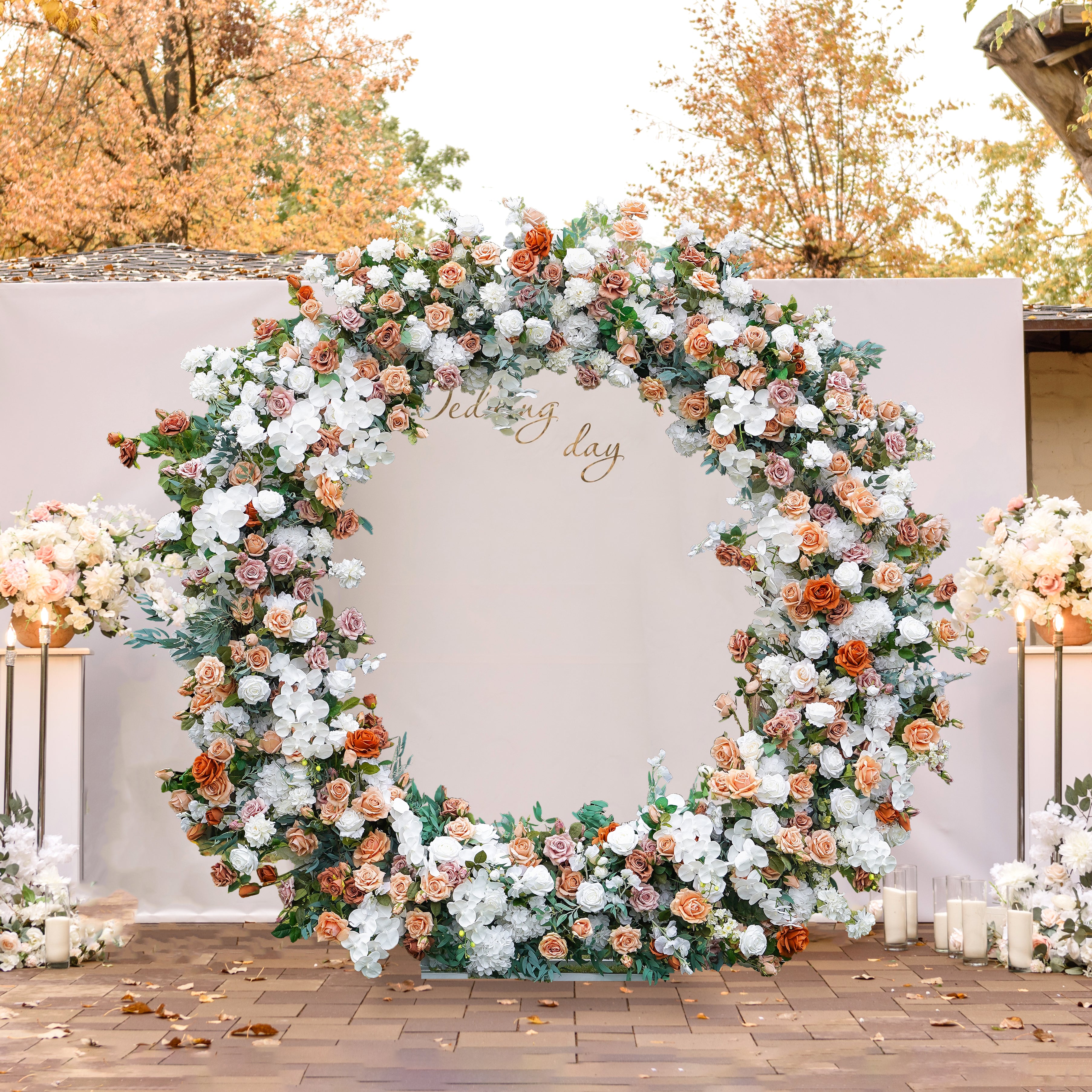 Cinnamon :  New Wedding Party Background Floral Arch Decoration Including Frame