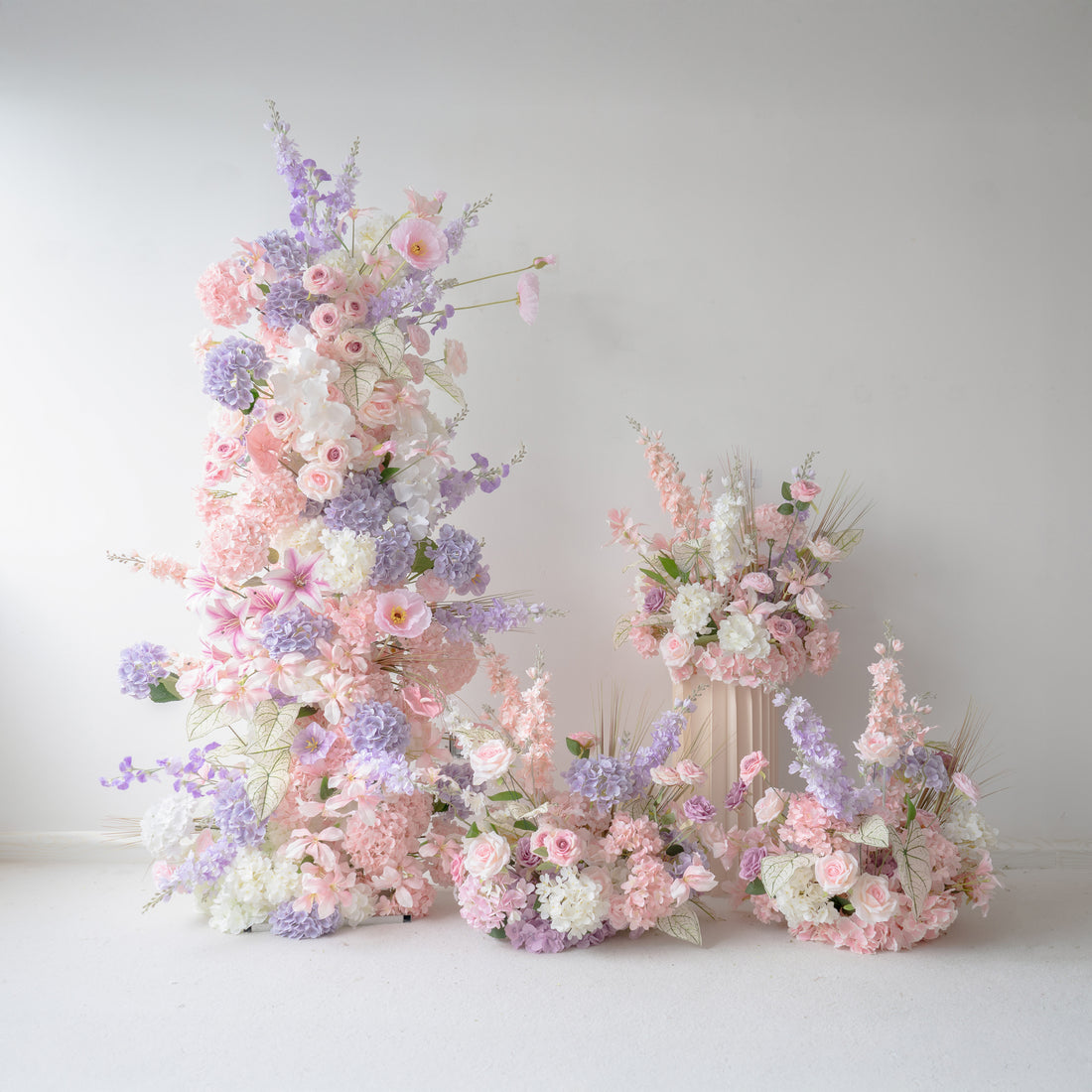 Eirene  New Wedding Party Background Floral Arch Decoration Including Frame, Pillar and 3 Runners