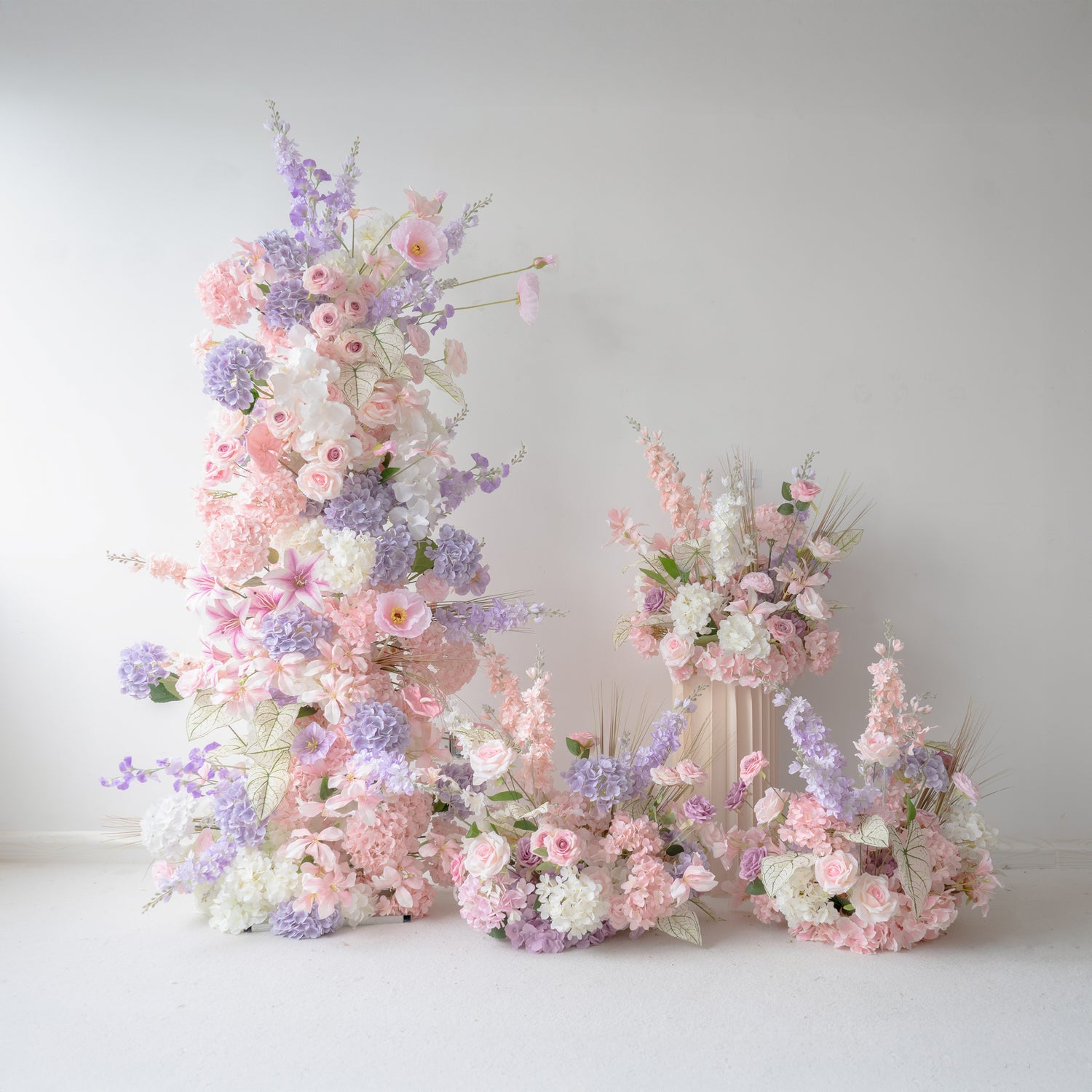 Eirene  New Wedding Party Background Floral Arch Decoration Including Frame, Pillar and 3 Runners