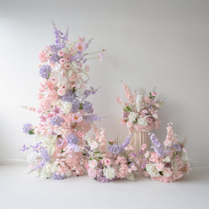 Eirene  New Wedding Party Background Floral Arch Decoration Including Frame, Pillar and 3 Runners