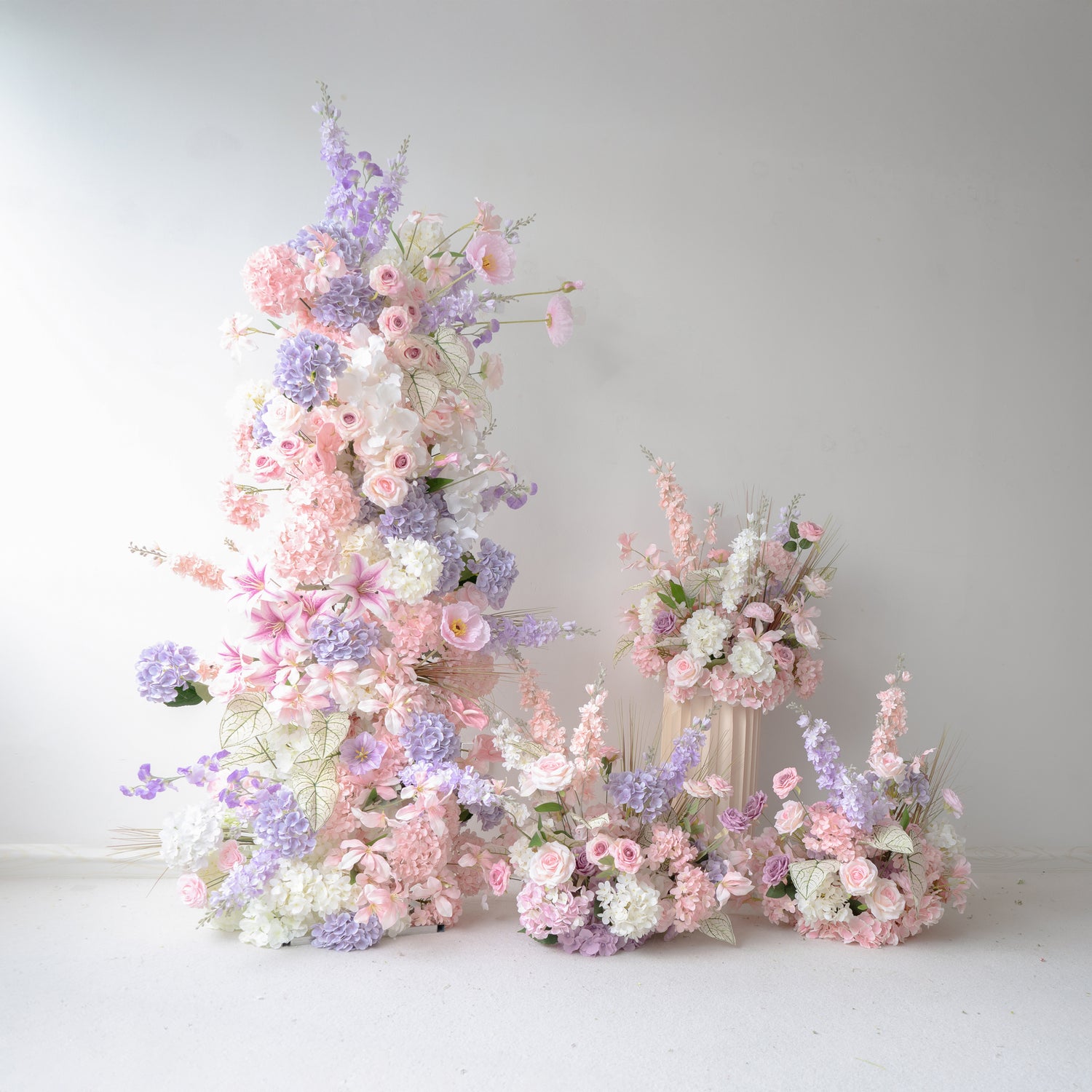 Eirene  New Wedding Party Background Floral Arch Decoration Including Frame, Pillar and 3 Runners