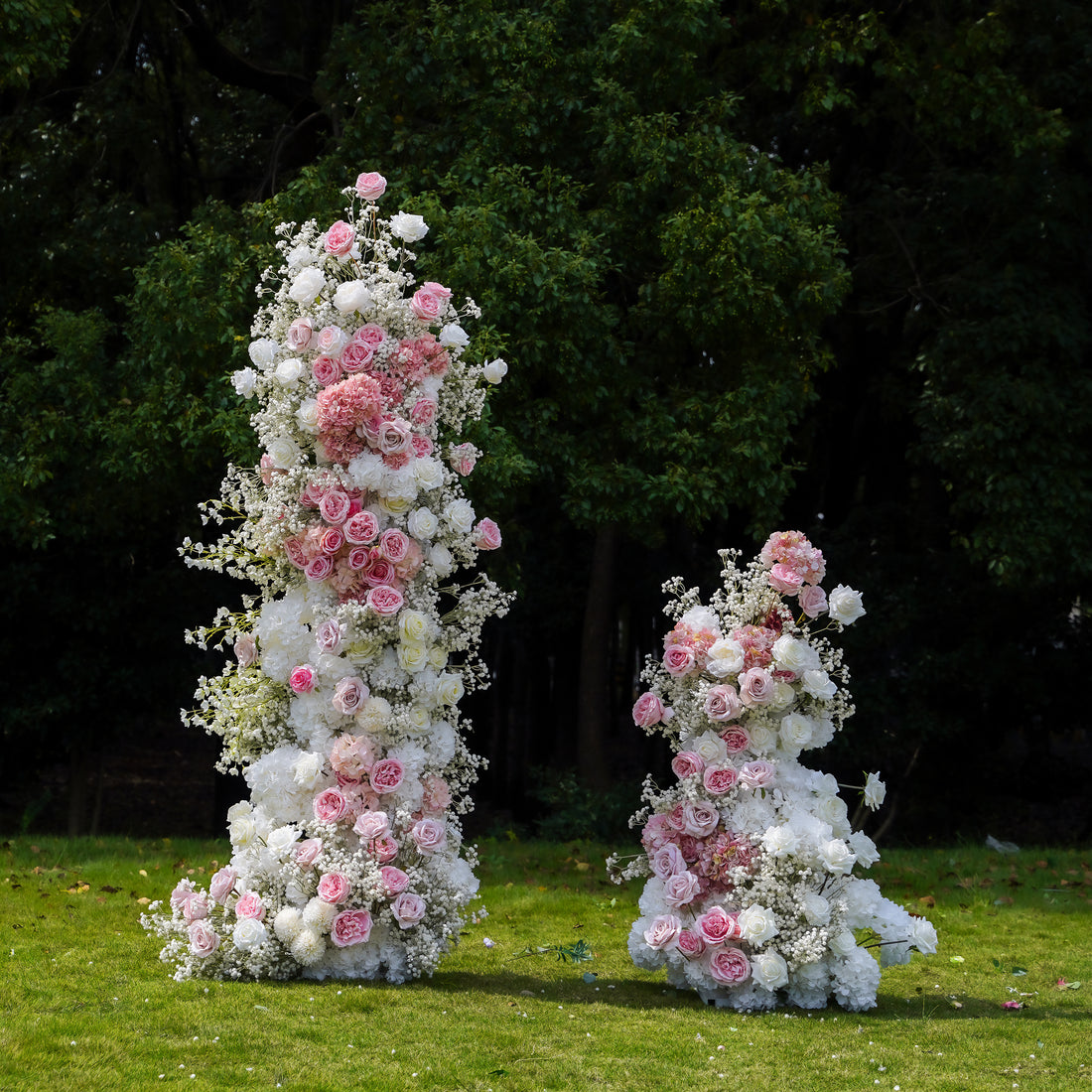 Blush：Wedding Party Background Floral Arch Decoration Including Frame