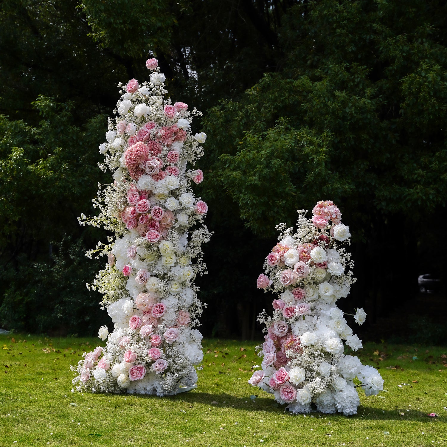 Blush：Wedding Party Background Floral Arch Decoration Including Frame