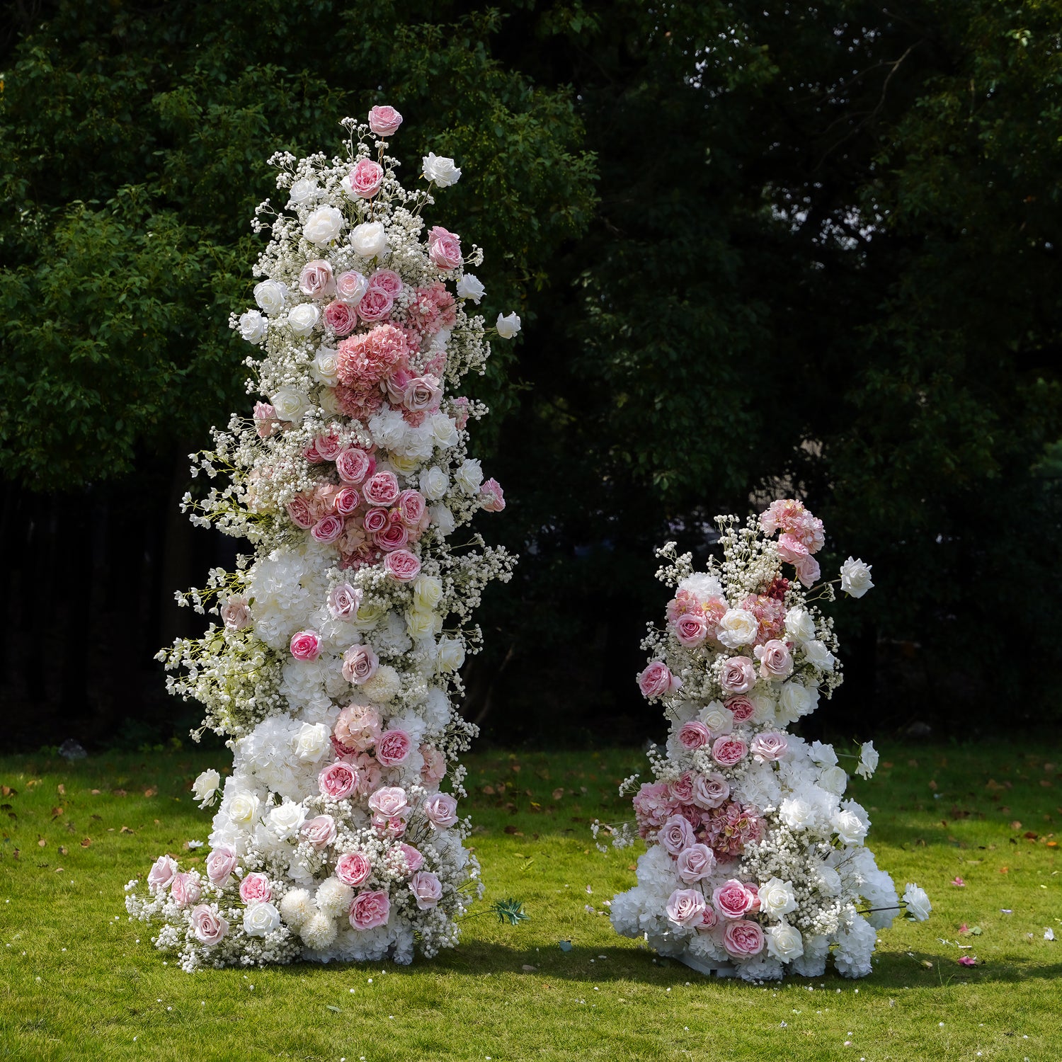 Blush：Wedding Party Background Floral Arch Decoration Including Frame