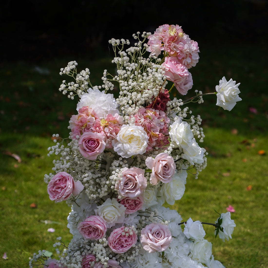 Blush：Wedding Party Background Floral Arch Decoration Including Frame