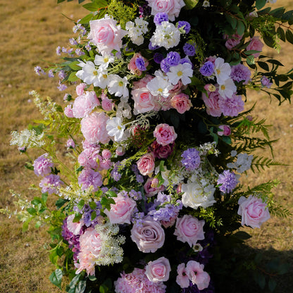 Violet:  New Wedding Party Background Floral Arch Decoration Including Frame