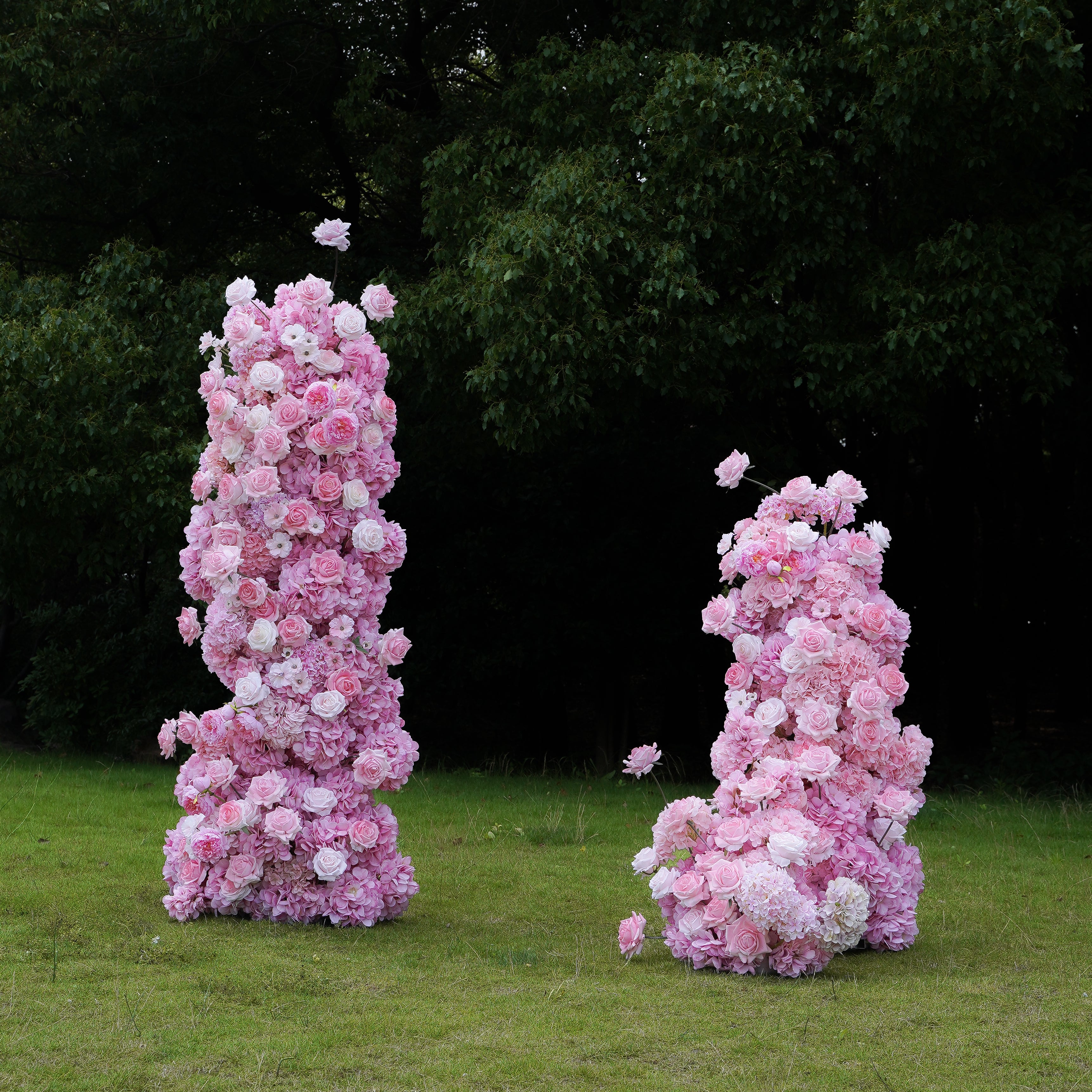 Rosy Wedding Party Background Floral Arch Decoration Including Frame