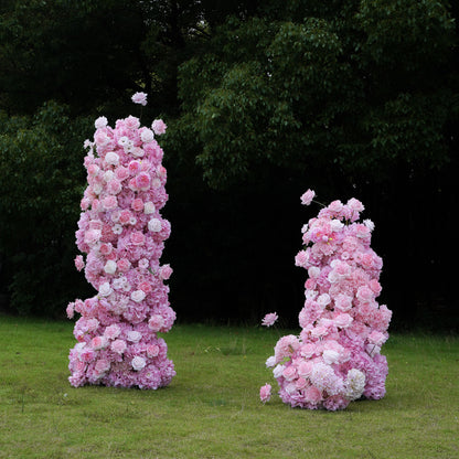 Rosy Wedding Party Background Floral Arch Decoration Including Frame