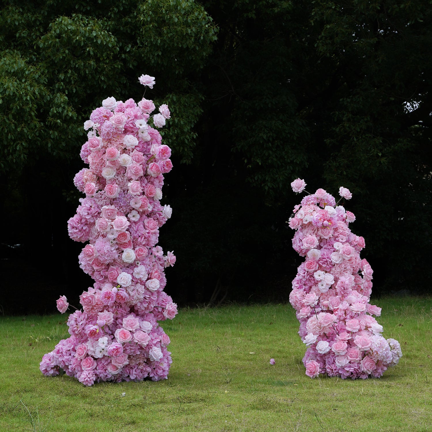 Rosy Wedding Party Background Floral Arch Decoration Including Frame
