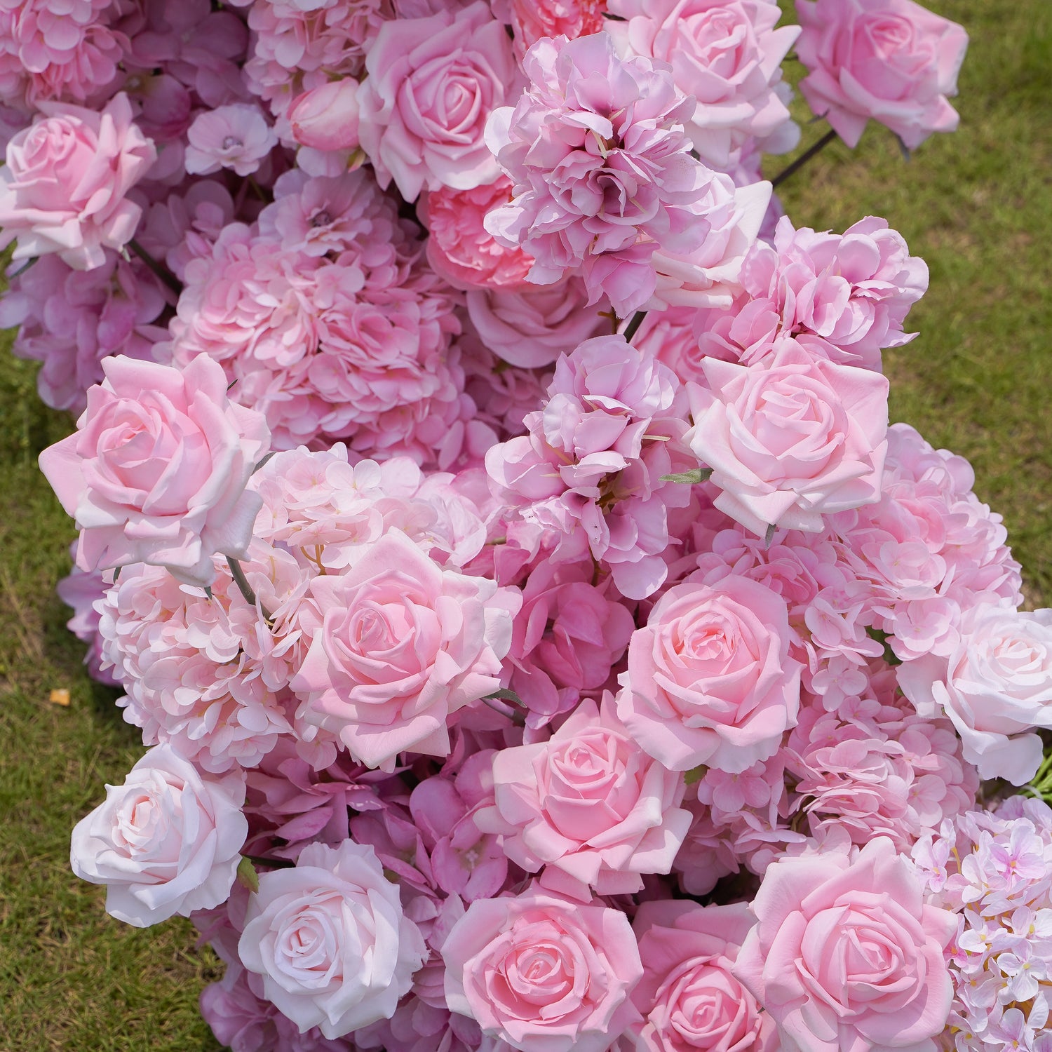 Rosy Wedding Party Background Floral Arch Decoration Including Frame