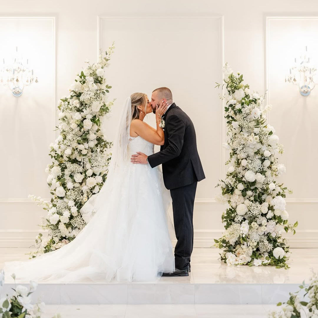 Glaciana 2026 Luxury Floral Arch with Frame - Complete Ceremony Backdrop Kit for Weddings Parties &amp; Events