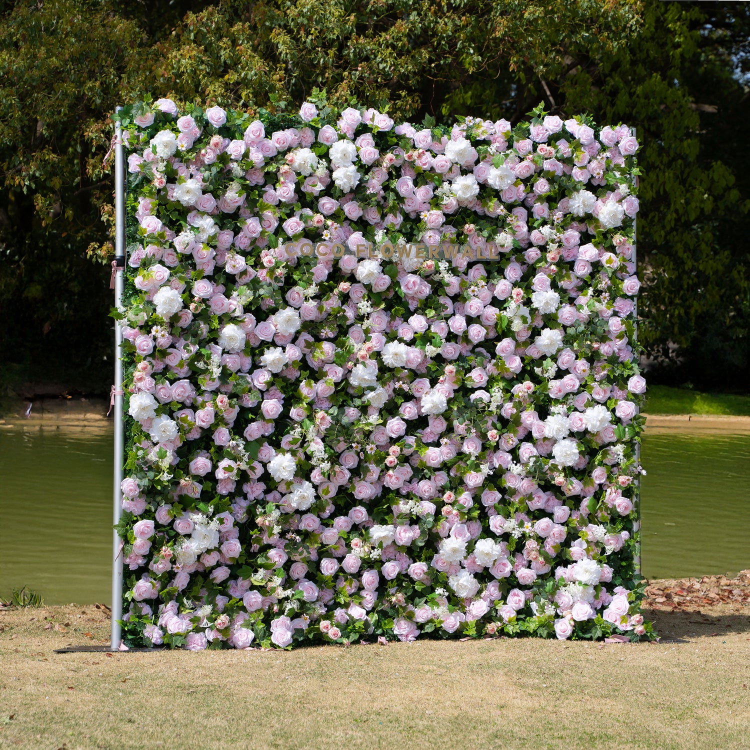 Chico: Fabric Artificial rolling up curtain flower wall 8ftx8ft for weddings and events decoration  (Ready to Ship USA only)