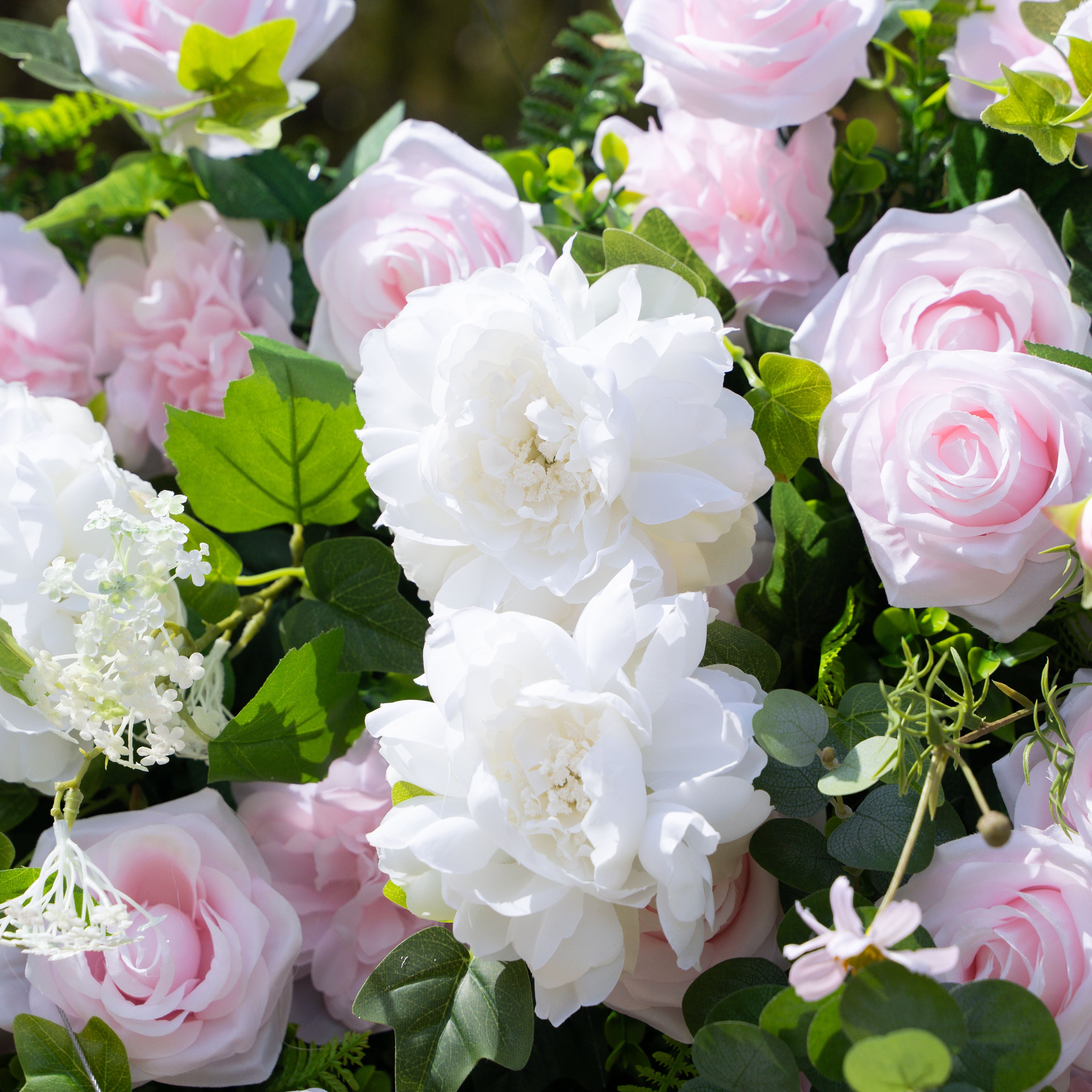 Chico: Fabric Artificial rolling up curtain flower wall 8ftx8ft for weddings and events decoration  (Ready to Ship USA only)