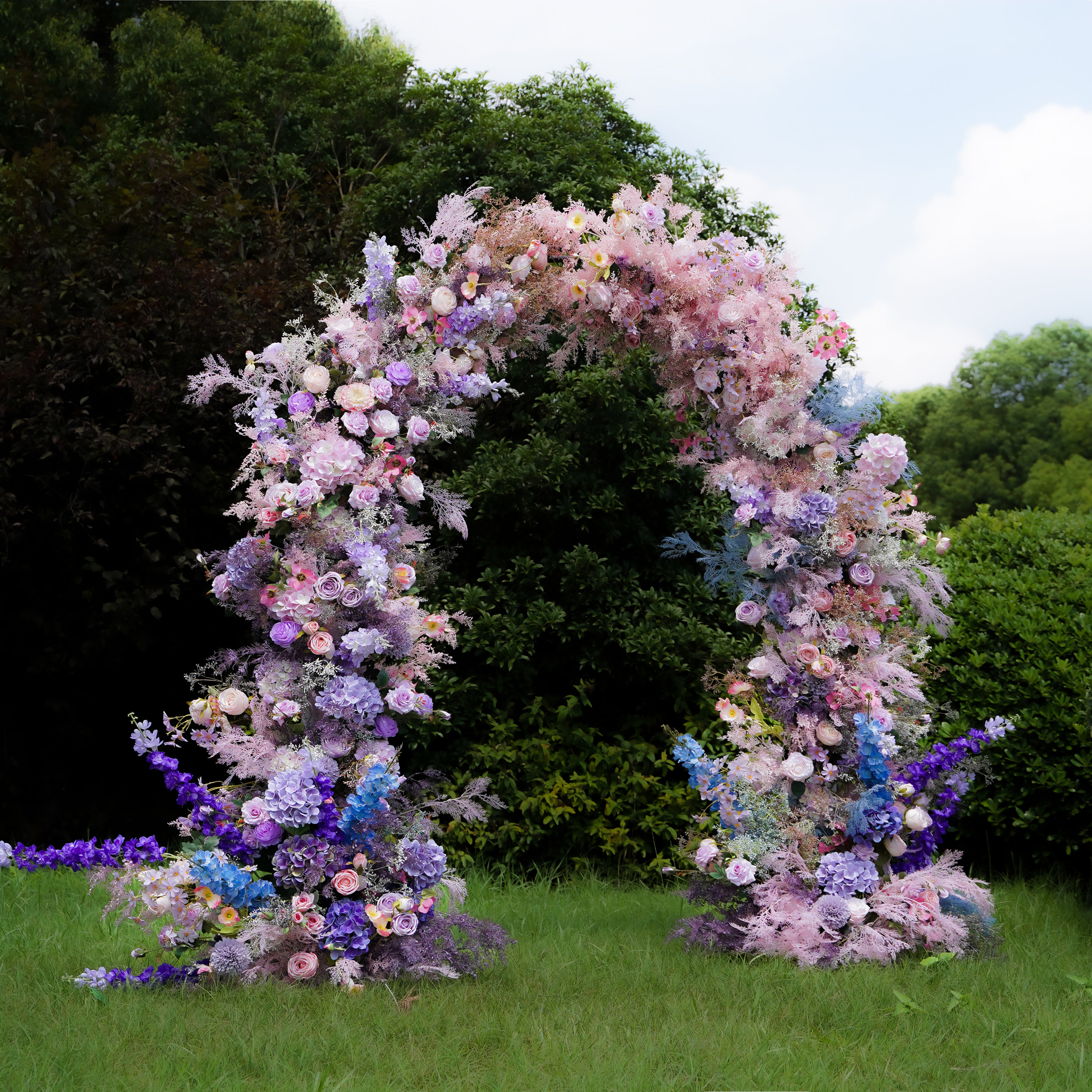 Aurora Wedding Party Background Floral Arch Decoration  Including Frame