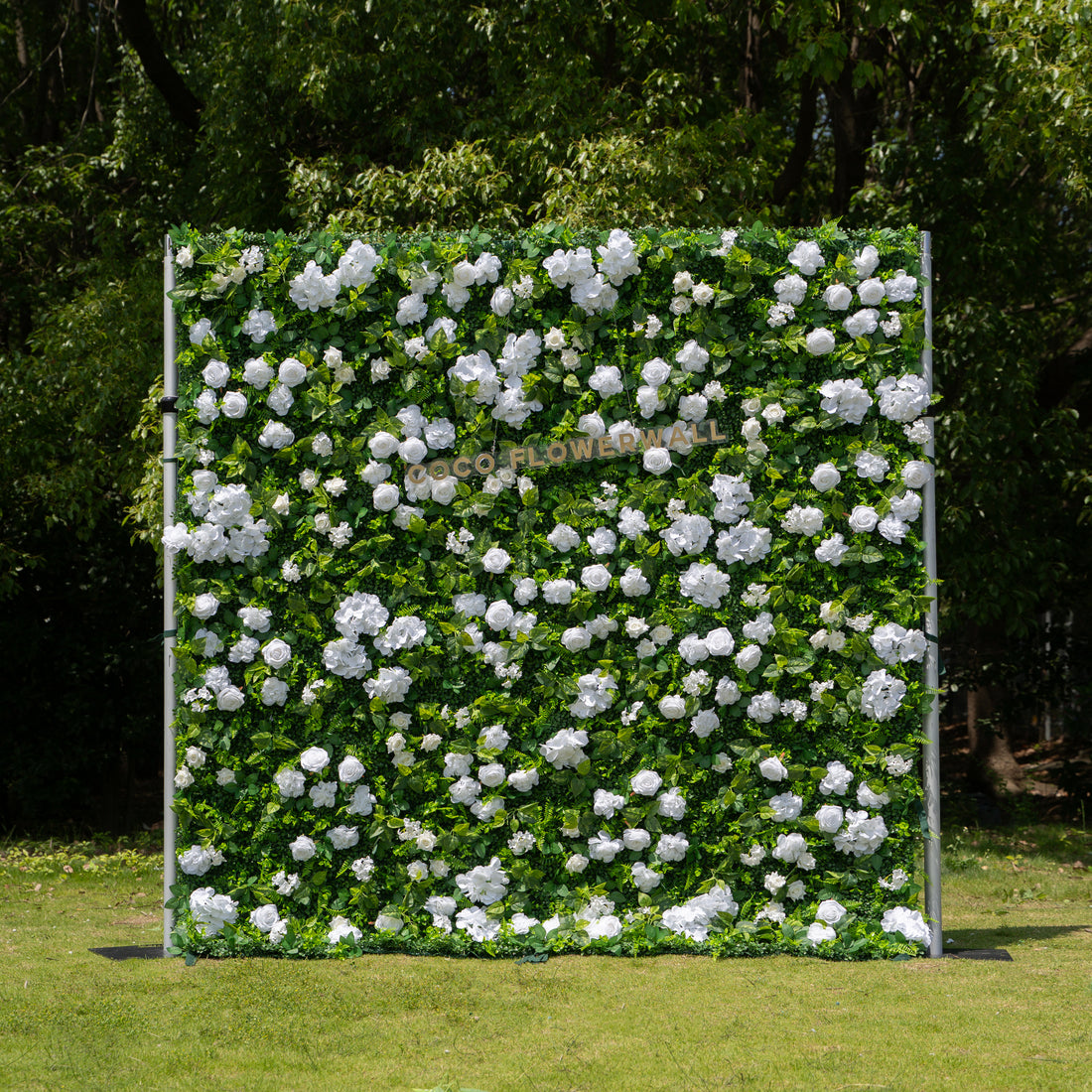 Young:Fabric Artificial rolling up curtain flower wall 8ftx8ft for wedding and event decoration  (Ready to Ship USA only)