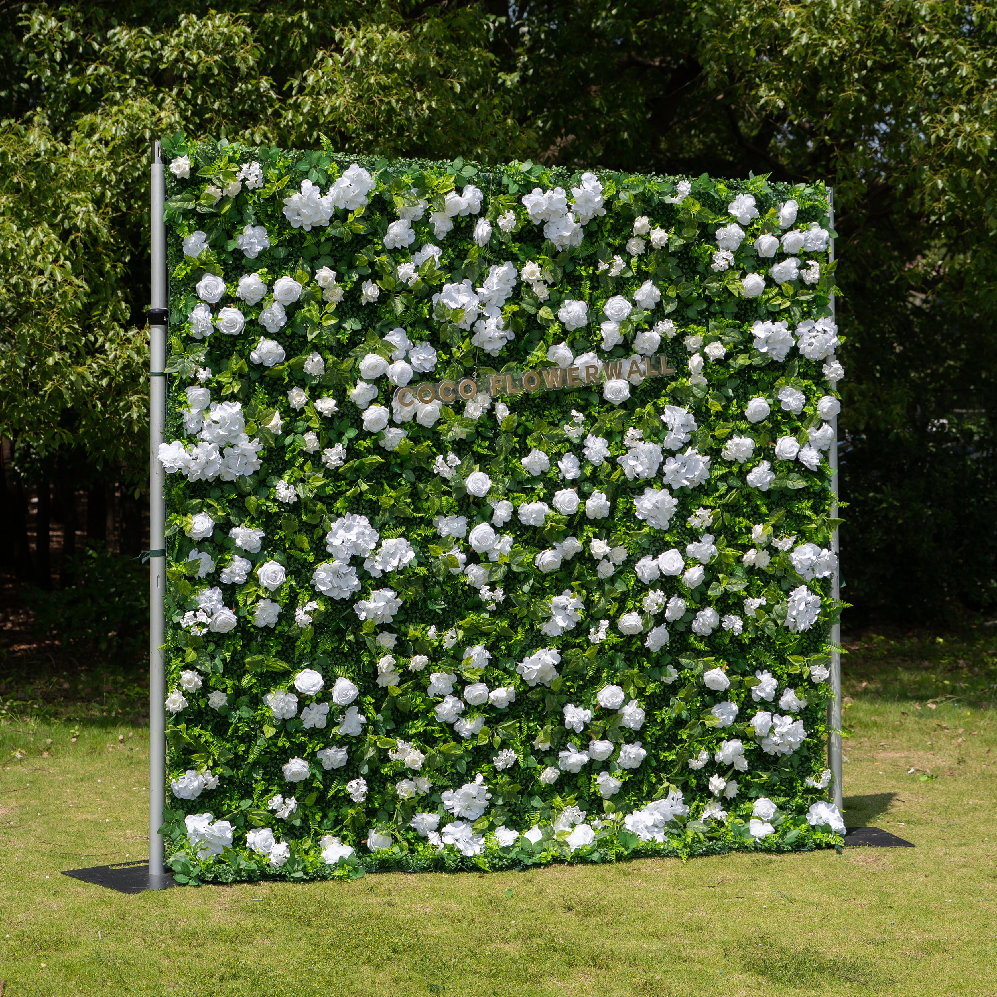 Young:Fabric Artificial rolling up curtain flower wall 8ftx8ft for wedding and event decoration  (Ready to Ship USA only)