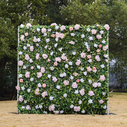 Lin:2D Fabric Artificial rolling up curtain flower wall 8ft x 8ft for weddings and events decoration (Ready to Ship USA only)