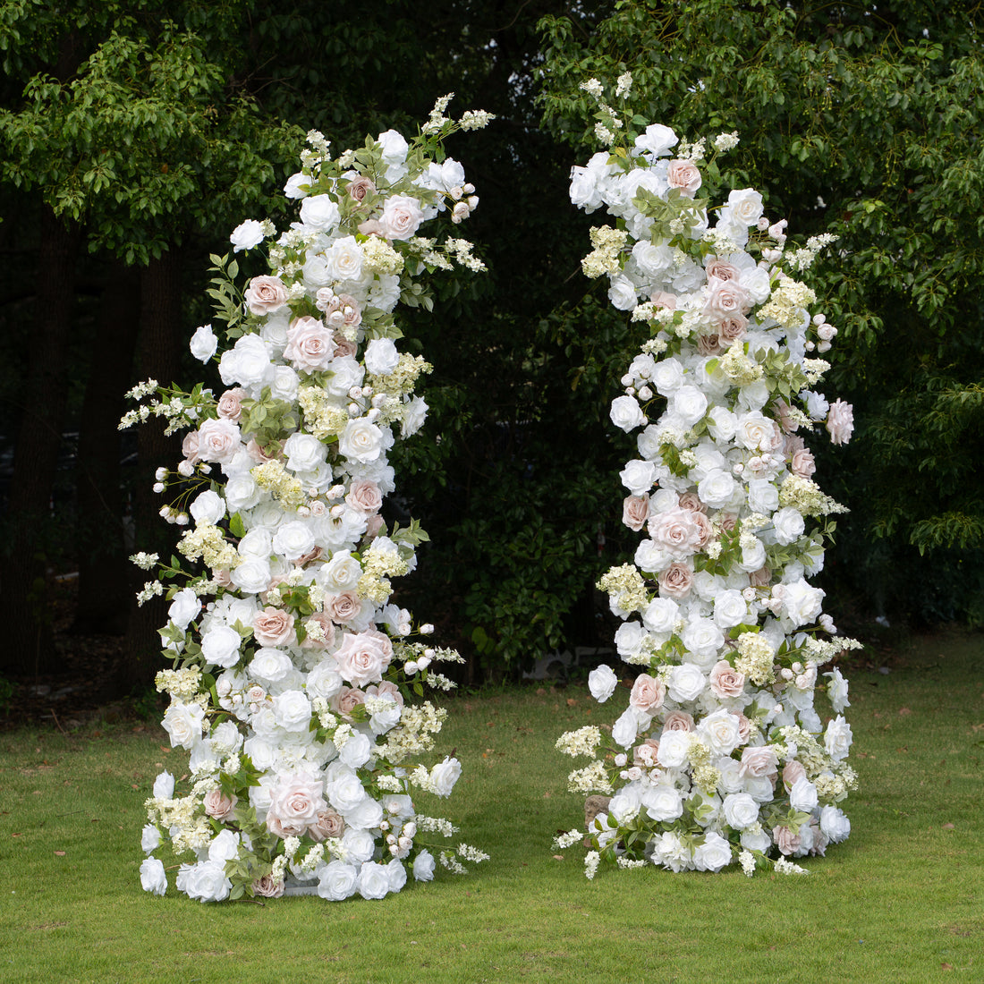 Lovable：Popular White and Pink Wedding Party Event Background Flower Arch Decoration (Including Frame)