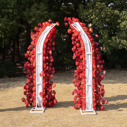 Luna Arch: 2026 New Classic Red Floral Arch Backdrop for Wedding and Event Decoration Including Frame