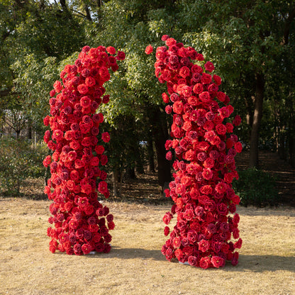 Luna Arch: 2026 New Classic Red Floral Arch Backdrop for Wedding and Event Decoration Including Frame