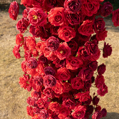 Luna Arch: 2026 New Classic Red Floral Arch Backdrop for Wedding and Event Decoration Including Frame