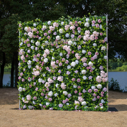 Memphis: 3D Fabric Artificial rolling up curtain flower wall 8ftx8ft for weddings and events decoration  (Ready to Ship USA only)