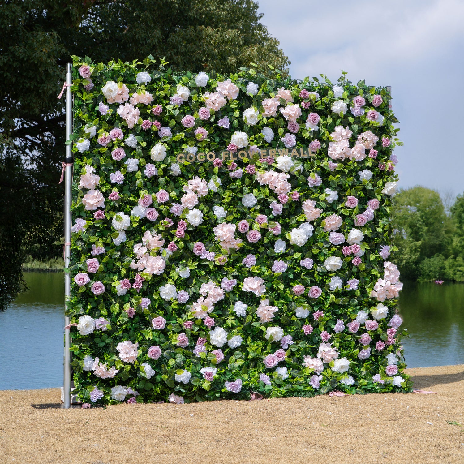 Memphis: 3D Fabric Artificial rolling up curtain flower wall 8ftx8ft for weddings and events decoration  (Ready to Ship USA only)