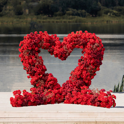 New Red Heart 2025：Wedding Party Background Floral Arch Decoration (Including Frame)