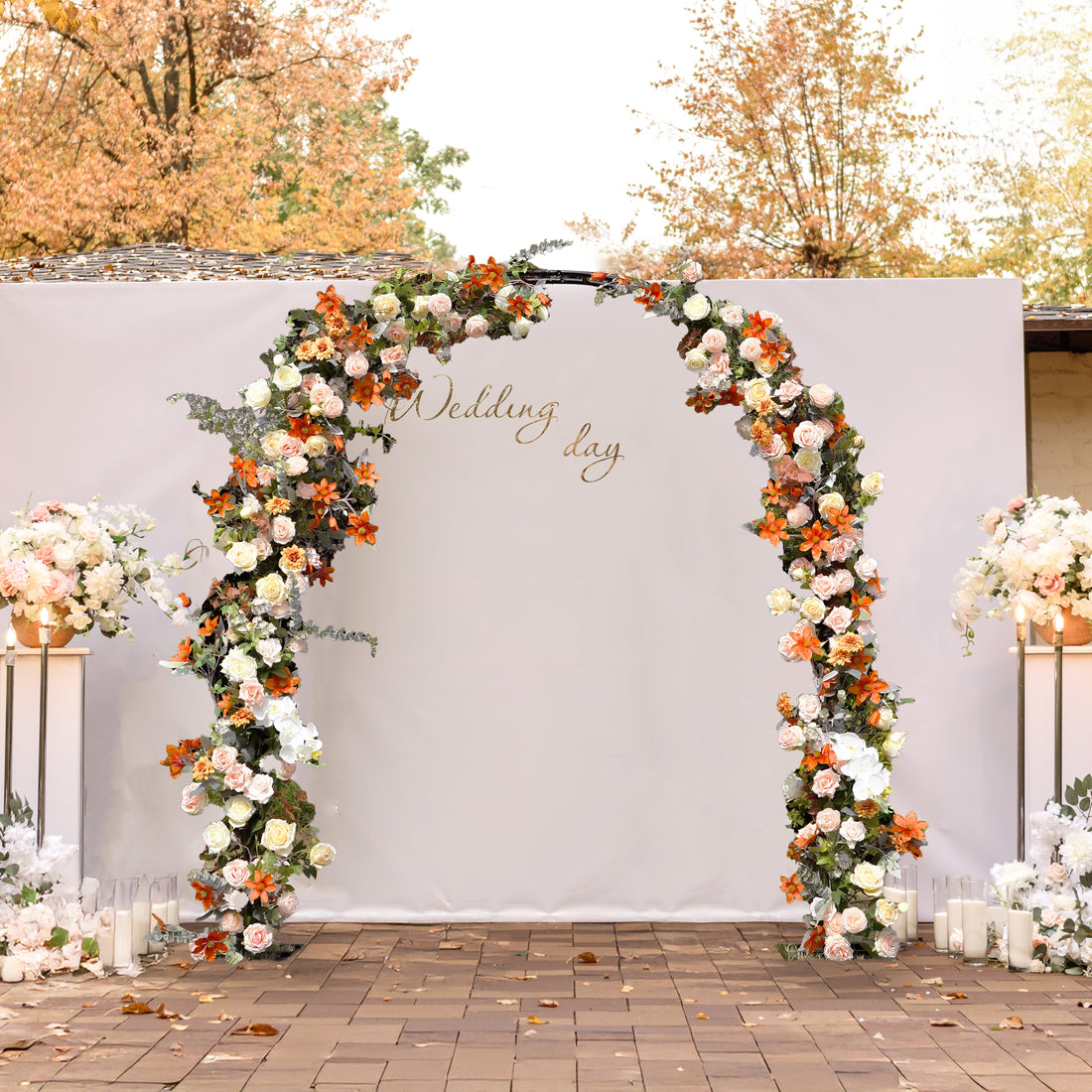Solara New Wedding Party Background Floral Arch Decoration  Including Frame